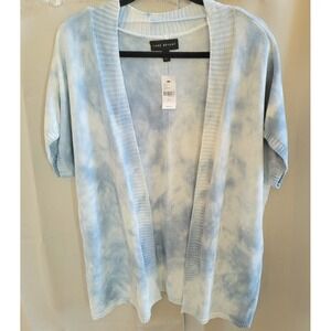 Lane Bryant Cardigan Sweater Size 14/16 Coastal Tie Dye Open Boho Knit 16143x